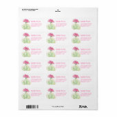 Primula roze bloem bruiloft antwoord adres label (Full Sheet)