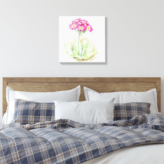 Primula roze canvas fine art wrap print (Insitu (Slaapkamer))