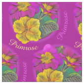 Primula Spring botanical waterverf fabric Stof (Close Up)