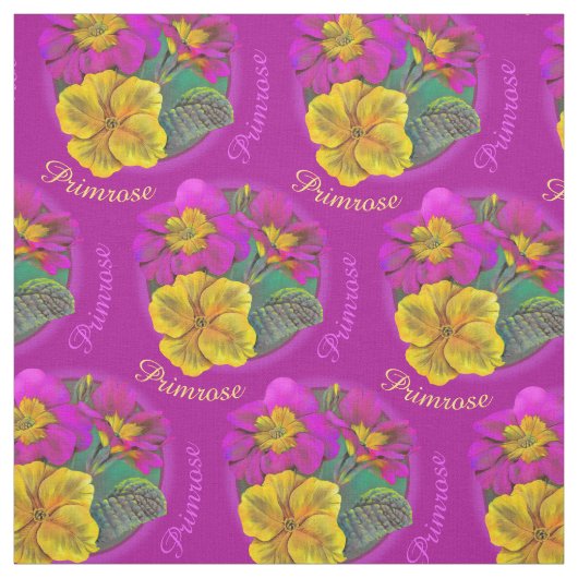 Primula Spring botanical waterverf fabric Stof (Swatch)