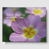 Primula Spring Flowers 1 gepersonaliseerd Memorial Gastenboek (Voorkant)