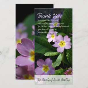 Primula Spring Flowers 2 Sympathy Thank You Card Bedankkaart
