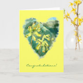 Primula veris Green Heart-felicitatiekaart Kaart (Gele Bloem)