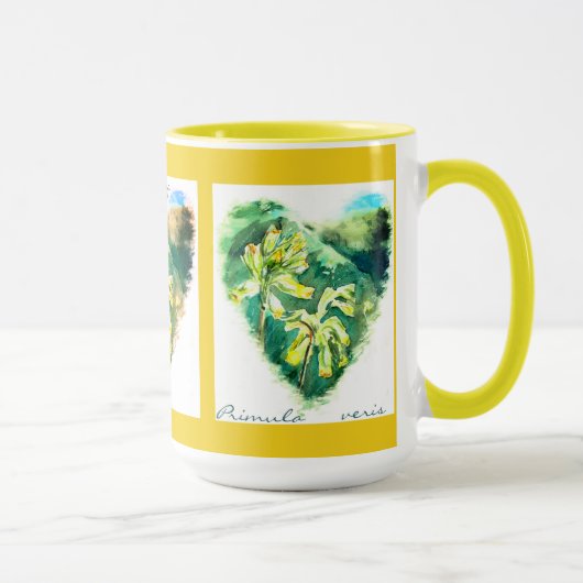 Primula veris Green Heart Sleutelbloem Mok (Rechts)