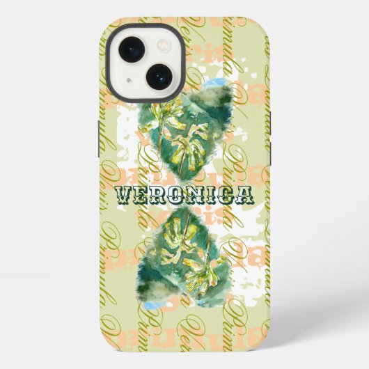 Primula Veris Sand Timer Hearts Name iPhone Hoesje (Achterkant)