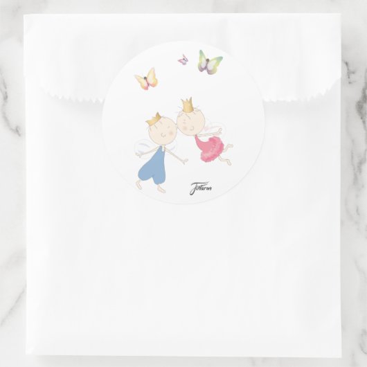 Primus & Prisma kissing Ronde Sticker (Tas)