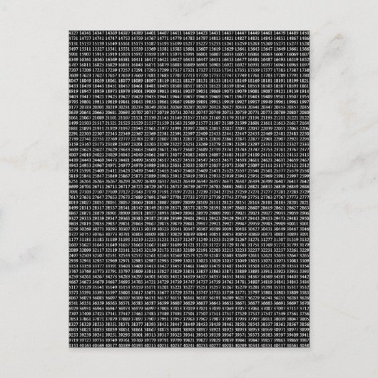 Primzahlen Briefkaart (Voorkant)