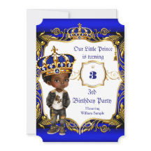 Prince 3rd Birthday party Blue Gold Crown Ethnic