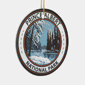 Prince Albert National Park Canada Winter Badge Keramisch Ornament (Rechts)
