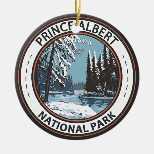 Prince Albert National Park Canada Winter Badge Keramisch Ornament (Voorkant)