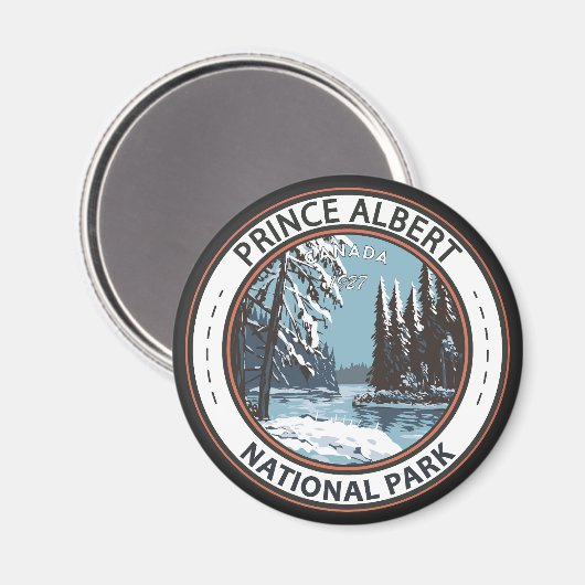 Prince Albert National Park Canada Winter Badge Magneet (Voorkant / Achterkant)