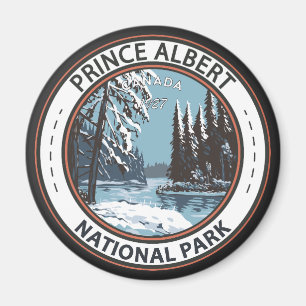 Prince Albert National Park Canada Winter Badge Magneet