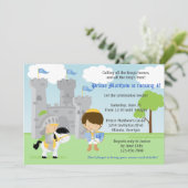 Prince and Knight Kids Birthday Party Invitation Kaart (Staand voorkant)