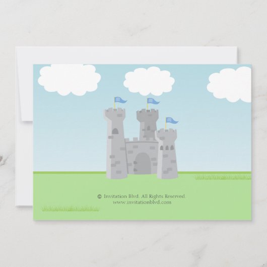 Prince and Knight Kids Birthday Party Invitation Kaart (Achterkant)