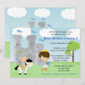 Prince and Knight Kids Birthday Party Invitation Kaart (Voorkant / Achterkant)