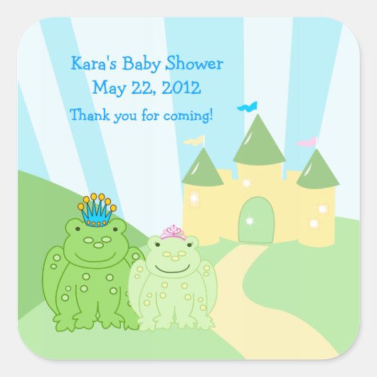 Prince and Princess Frog SQUARE Favor Sticker (Voorkant)