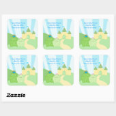 Prince and Princess Frog SQUARE Favor Sticker (Vel)