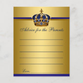 Prince Baby shower Advice Predication Game Kaarten (Achterkant)