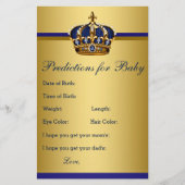 Prince Baby shower Advice Predication Game Kaarten (Voorkant)