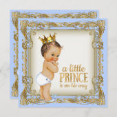Prince Baby shower Baby Blue Kaart (Voorkant / Achterkant)