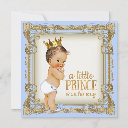 Prince Baby shower Baby Blue Kaart (Voorkant)