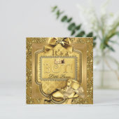 Prince Baby shower Baby Boy Elite Damask Gold Kaart (Staand voorkant)