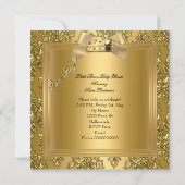 Prince Baby shower Baby Boy Elite Damask Gold Kaart (Achterkant)