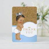 Prince Baby shower bedankkaarten Bedankkaart (Staand voorkant)