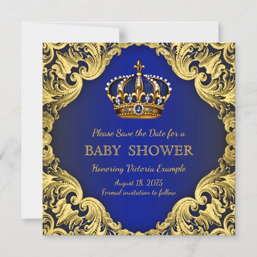 Prince Baby shower Bewaar de datum Briefkaart magn (Voorkant)