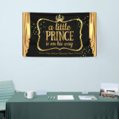 Prince Baby shower Black Gold Crown Drapes Spandoek (Beurs)