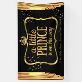 Prince Baby shower Black Gold Crown Drapes Spandoek (Verticaal)