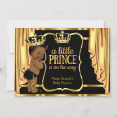 Prince Baby shower Black Gold Drapes Etnic Kaart (Voorkant)