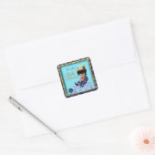 Prince Baby shower Blue Gold Boy Vierkante Sticker (Envelop)