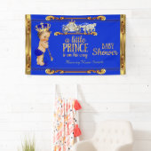 Prince Baby shower Blue Gold Carriage Brunette Boy Spandoek (Insitu)