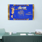 Prince Baby shower Blue Gold Carriage Brunette Boy Spandoek (Beurs)