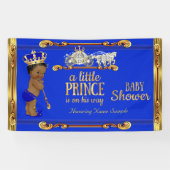Prince Baby shower Blue Gold Carriage Ethnic Spandoek (Horizontaal)