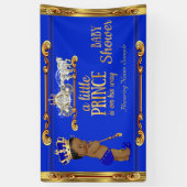 Prince Baby shower Blue Gold Carriage Ethnic Spandoek (Verticaal)