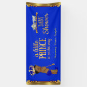 Prince Baby shower Blue Gold Carriage Etnisch 2 Spandoek (Verticaal)