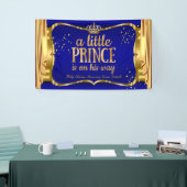 Prince Baby shower Blue Gold Crown Drapes Spandoek (Beurs)