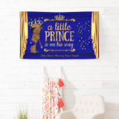 Prince Baby shower Blue Gold Drapes Etnic Spandoek (Insitu)