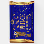 Prince Baby shower Blue Gold Drapes Etnic Spandoek (Verticaal)