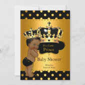 Prince Baby shower Boy Black Gold Ethnic Kaart (Voorkant)
