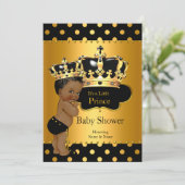 Prince Baby shower Boy Black Gold Ethnic Kaart (Staand voorkant)