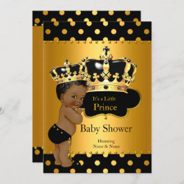Prince Baby shower Boy Black Gold Ethnic Kaart