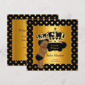Prince Baby shower Boy Black Gold Ethnic Kaart (Voorkant / Achterkant)