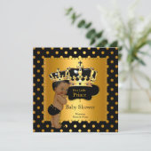 Prince Baby shower Boy Black Gold Ethnic Kaart (Staand voorkant)