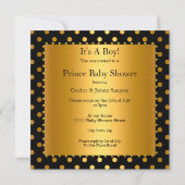 Prince Baby shower Boy Black Gold Ethnic Kaart (Achterkant)