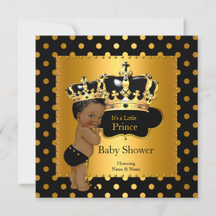 Prince Baby shower Boy Black Gold Ethnic Kaart