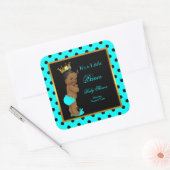 Prince Baby shower Boy Blauwgroen Etnicus Vierkante Sticker (Envelop)