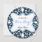 Prince Baby shower Boy Blue Leopard Kaart (Voorkant)